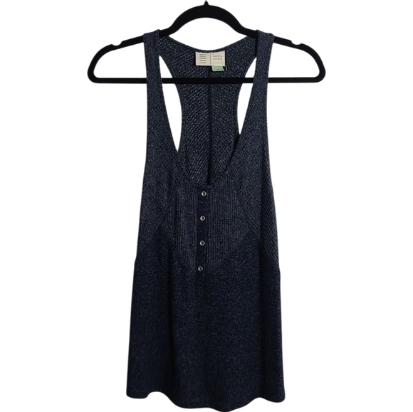 SATURDAY SUNDAY BY ANTHROPOLOGIE Blue Racer Back Tank Top Size Medium - Picture 1 of 14